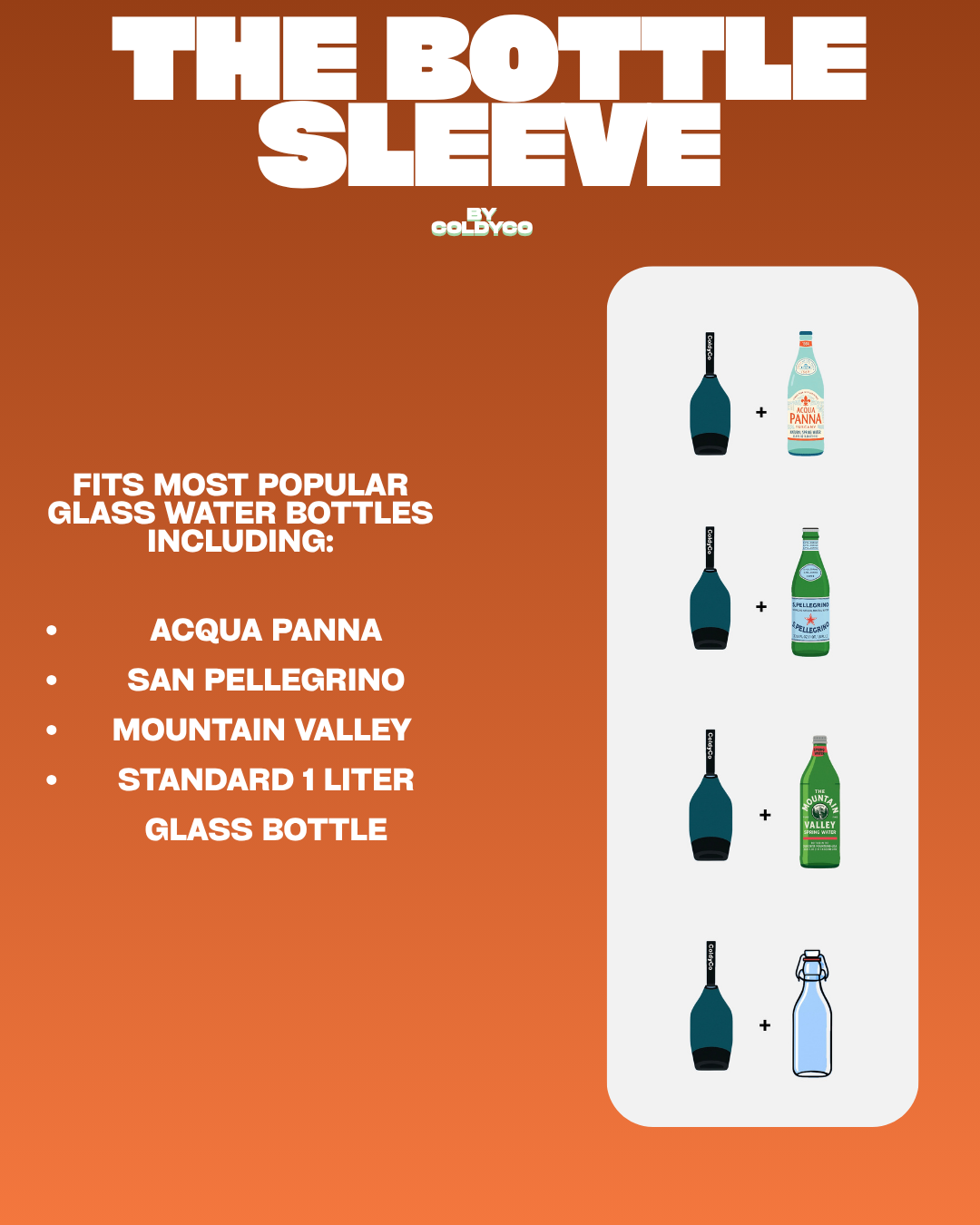 examples and list of brands of bottles that the bottle sleeve is intended for