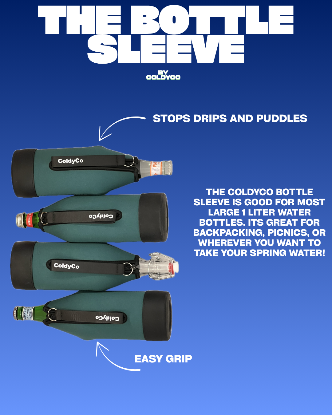 Premium wellness hydration with spring water bottle koozie
