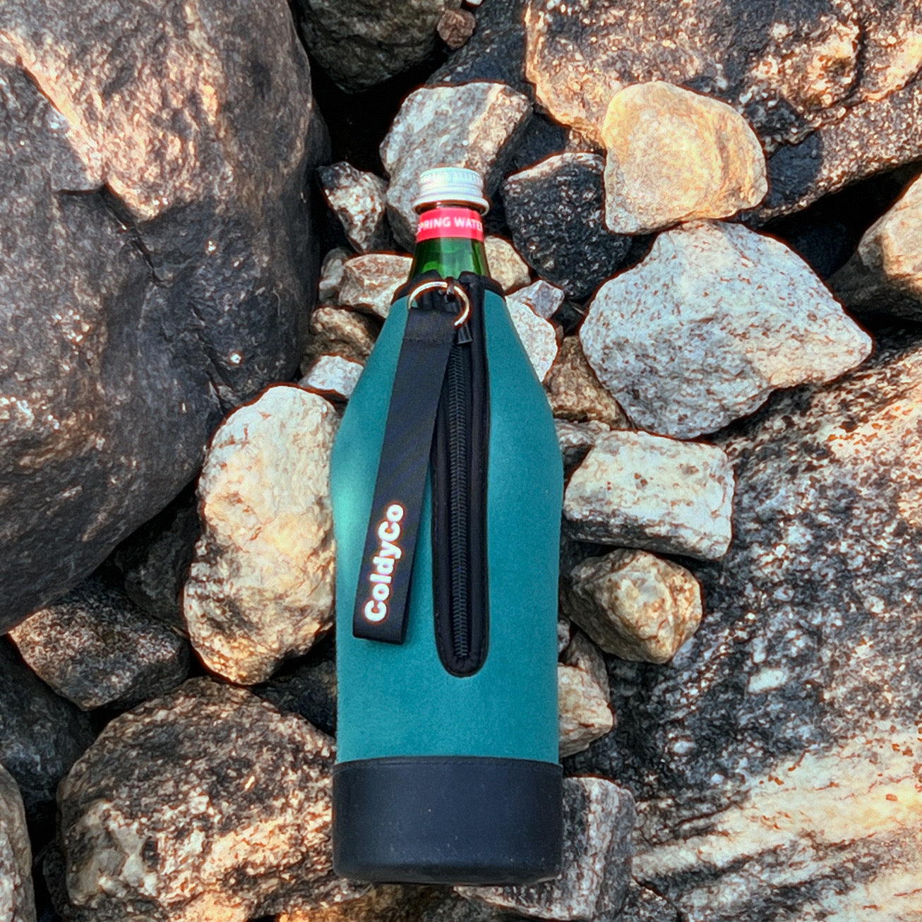 Avoid microplastics with glass bottle koozie for pure hydration



